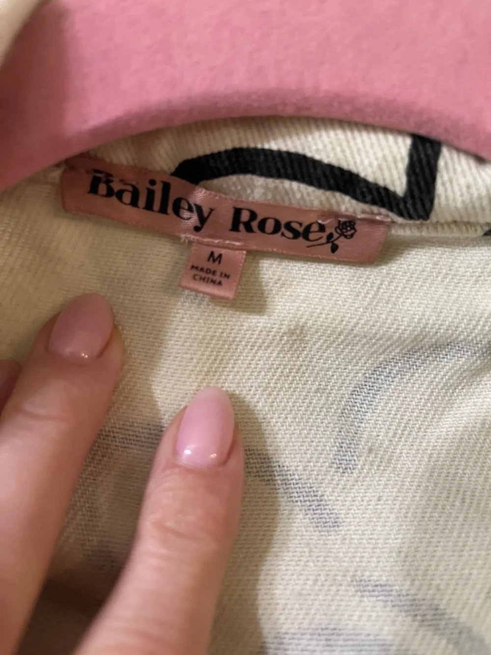 Cream Floral Print Light Denim Jacket - Picture 2 of 3